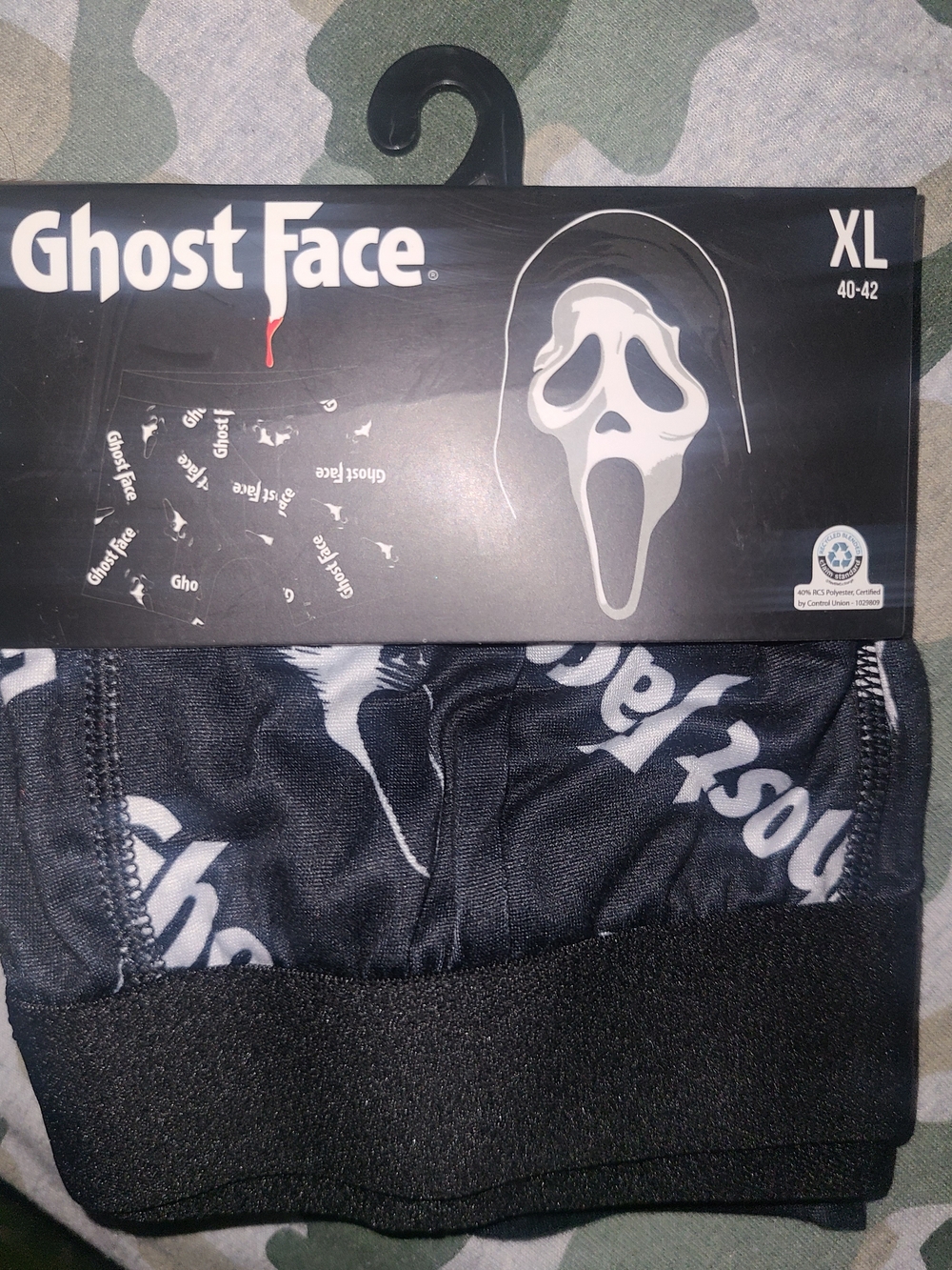 Men’s Black Ghost Face Boxer Briefs - XL
